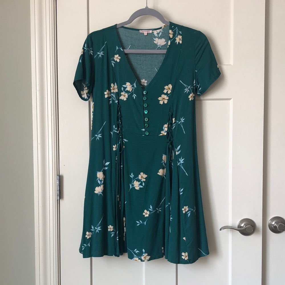 Floral Green Mini Dress